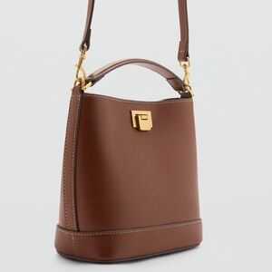 Mango mini shopper bag with metallic detail